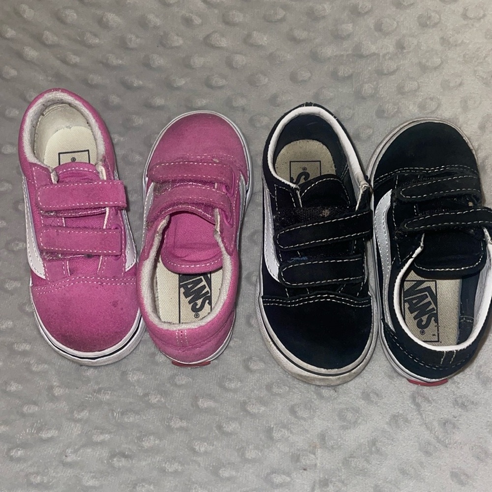 Used toddler shoes size 8 vans pink and black